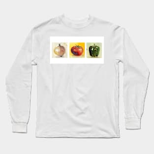 Veggies, tomato, onion, tomato Long Sleeve T-Shirt